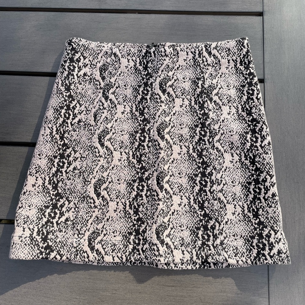 Free People Snake Print Fabric Pencil Skirt with Zip Closure